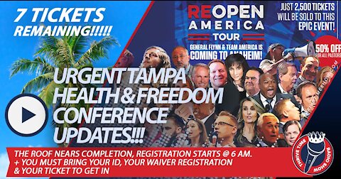 URGENT!!! Tampa Health & Freedom Conference Update | Roof Nears Completion, Doors Open At 6:00 AM