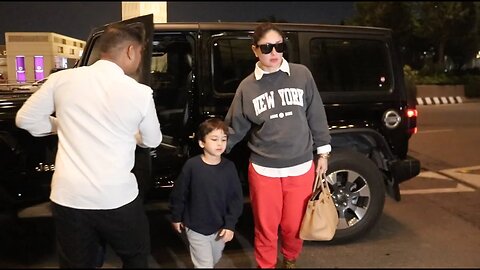 Saif Ali Khan, Kareena Kapoor With Taimur & Jeh Fly From Mumbai Snapped At Airport