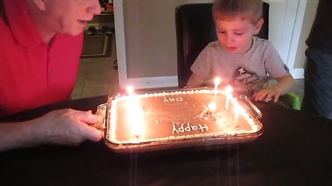 Funny Tot Boy Takes Over His Grandpa’s Birthday Party