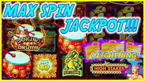 MAX SPIN JACKPOT GREATNESS!! Dancing Drums VS Lightning Link High Stakes Slot
