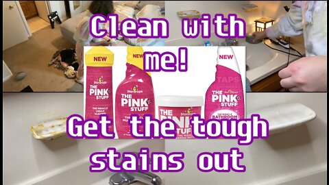 CLEAN SMALL BATHROOM ROUTINE | CLEAN BEDROOM MOTIVATION! | THE PINK STUFF