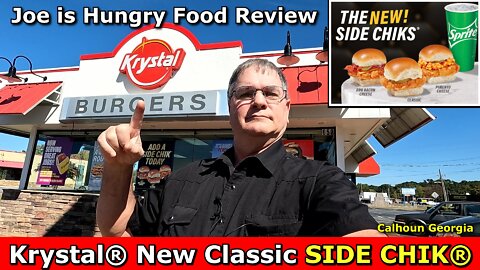 Krystal® New Classic Side CHIK® Chicken Sandwich Review | Chicken® Sandwich | Joe is Hungry 🐔🐔🥪🥪