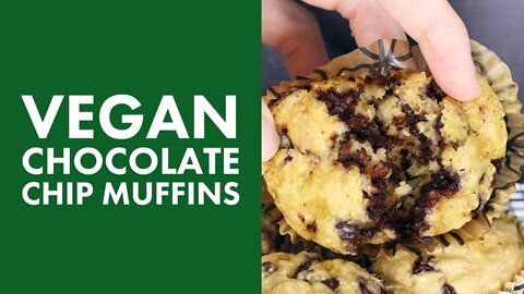 Vegan Chocolate Chip Muffins | Easy Vegan Breakfast Recipe