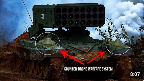 Russia`s Heavy Flamethrower System TOS-1A Deployed in Frontline with Counter-Drone Warfare System