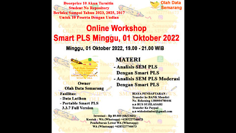 Online Workshop Smart PLS Minggu, 01 Oktober 2022