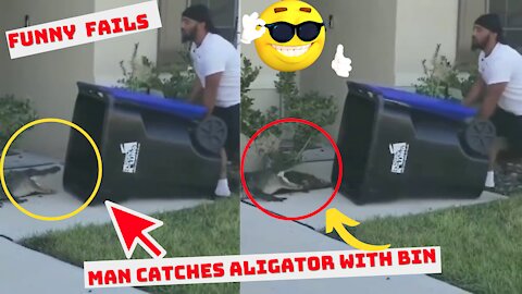 Florida Man Catches Alligator using Garbage bin " goes Viral "