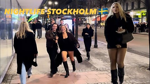 NiGHTLIFE IN STOCKHOLM CITY 2024 WALKING TOUR 4K.
