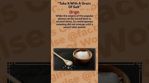 “Take It With A Grain Of Salt” | The Fascinating Origins Of Words And Phrases #part6 | #factpulse