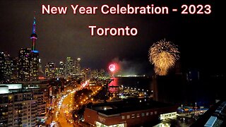 Toronto New year 2023 Celebrations - Fireworks at Harbourfront