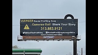 New billboard along 8 Mile Road alleges racial profiling in the area