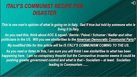 Italy's Communism...