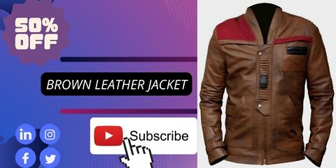 Star Wars the Force || John Boyega || Brown Leather Jacket