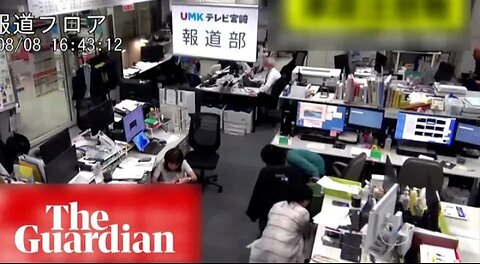 Office workers find cover as 7.1-magnitude quake rocks southern Japan