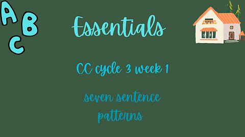 Classical Conversations, Essentials, C3 W1, Sentence Patterns