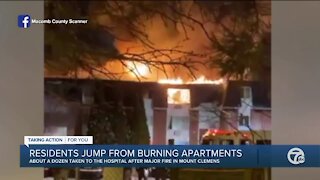 Residents jump from burning apartments in Mount Clemens