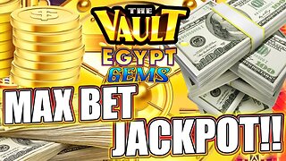 Huge Coin Showers In The Vault 🔺 $50 Max Bet Egypt Gems Bonus Round Jackpot Wins!