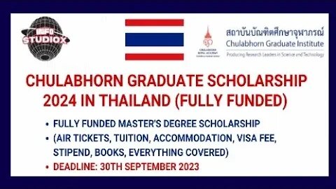 Chulabhorn Graduate Institute Scholarship 2024 in Thailand (Fully Funded)