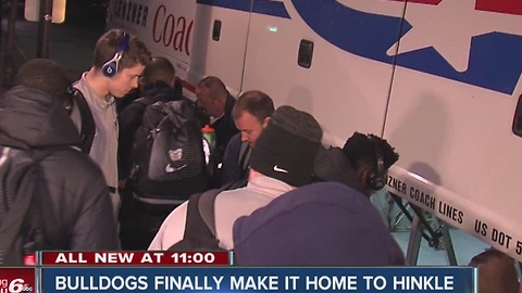 Butler Bulldogs arrive home after plane scare