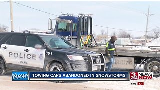 Towing Cars Abandoned in Snowstorms