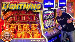 ✦ $25 HIGH LIMIT ✦ Lightning Cash Tiki Fire Mini Bonus ⚡JACKPOT! | Raja Slots