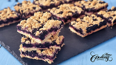 Blueberry Oat Crumble Bars - Easy and Quick Recipe