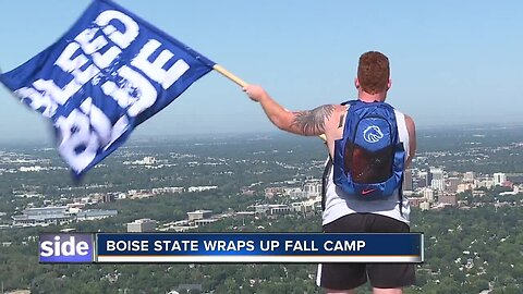 Boise State Broncos culminate the end of fall camp by climbing Table Rock