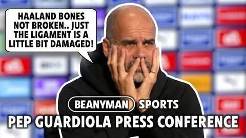 'Haaland bones NOT broken.. ligament is a little bit damaged!' | Man City v Chelsea | Pep Guardiola