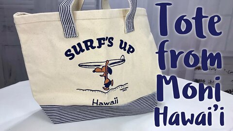 Snoopy Surf's Up Tote Bag from Moni at Waikiki Beach Hawaii
