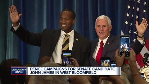 Pence raises money for James in metro Detroit, calls veteran a 'special man'