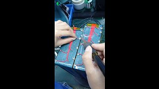 Welding of wires in lithium battery packs.
