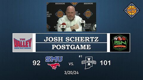 Post-Game with Indiana State's Josh Schertz After 101-92 Win Over SMU in 1st. Round of NIT