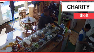 Shocking moment brazen thief steals iPad from charity cafe