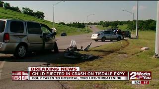 Child ejected in Tisdale Expy crash