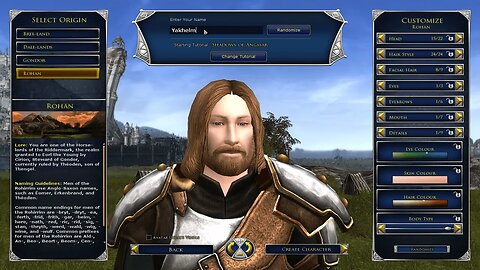 Lord of the Rings Online Character Creation Man of Rohan Brawler