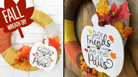 How to make a Dog Lover Burlap Wreath for Fall 🍂