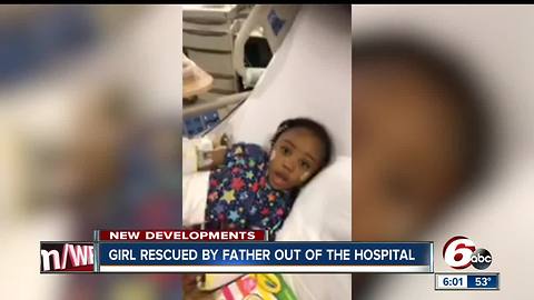 Girl rescued by father after car went into pond released from the hospital