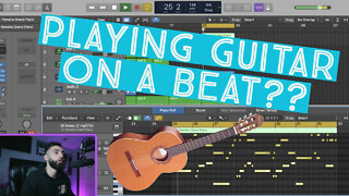 Playing Guitar on my Beat 🎸 Made a super CHILL beat!