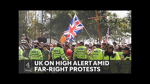 Riot police separate far-right and counter protesters in several UK cities