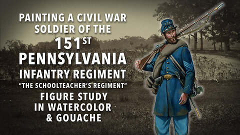 Artist paints a figure study of a Civil War Soldier of the 151st Pennsylvania Infantry Regiment