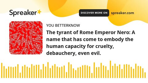 The tyrant of Rome Emperor Nero: A name that has come to embody the human capacity for cruelty, deba