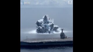 Navy Fires Explosives at USS Gerald R Ford To Test Ability In Battle