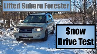 How a Lifted Subaru Forester Handels Driving Through Snow