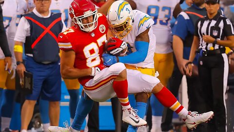 Travis Kelce reacts to getting 'powerbombed' by Derwin James Jr 'He surprised the s out of me'