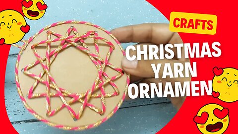 DIY Yarn Tread Christmas Ornament Easy Holiday craft / How to make a Yarn Holiday Ornament