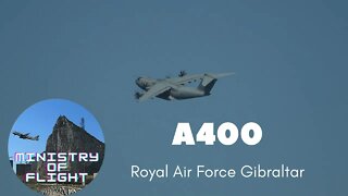 RAF Gibraltar A400 Departs and over Bay