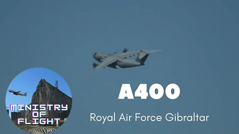 RAF Gibraltar A400 Departs and over Bay