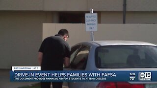 Drive-in event helps families with FAFSA