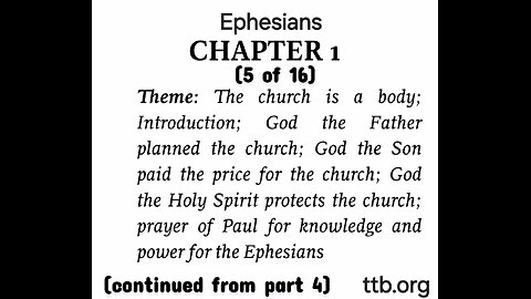 Ephesians Chapter 1 (Bible Study) (5 of 16)