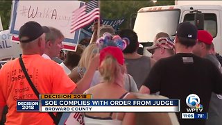 Protesters appear at Broward County elections tabulation center