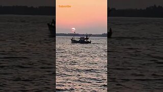 sunset view #goatourism #nature #viral #shorts #shortsvideo #goatrip #youtubeshorts #boat #sunset